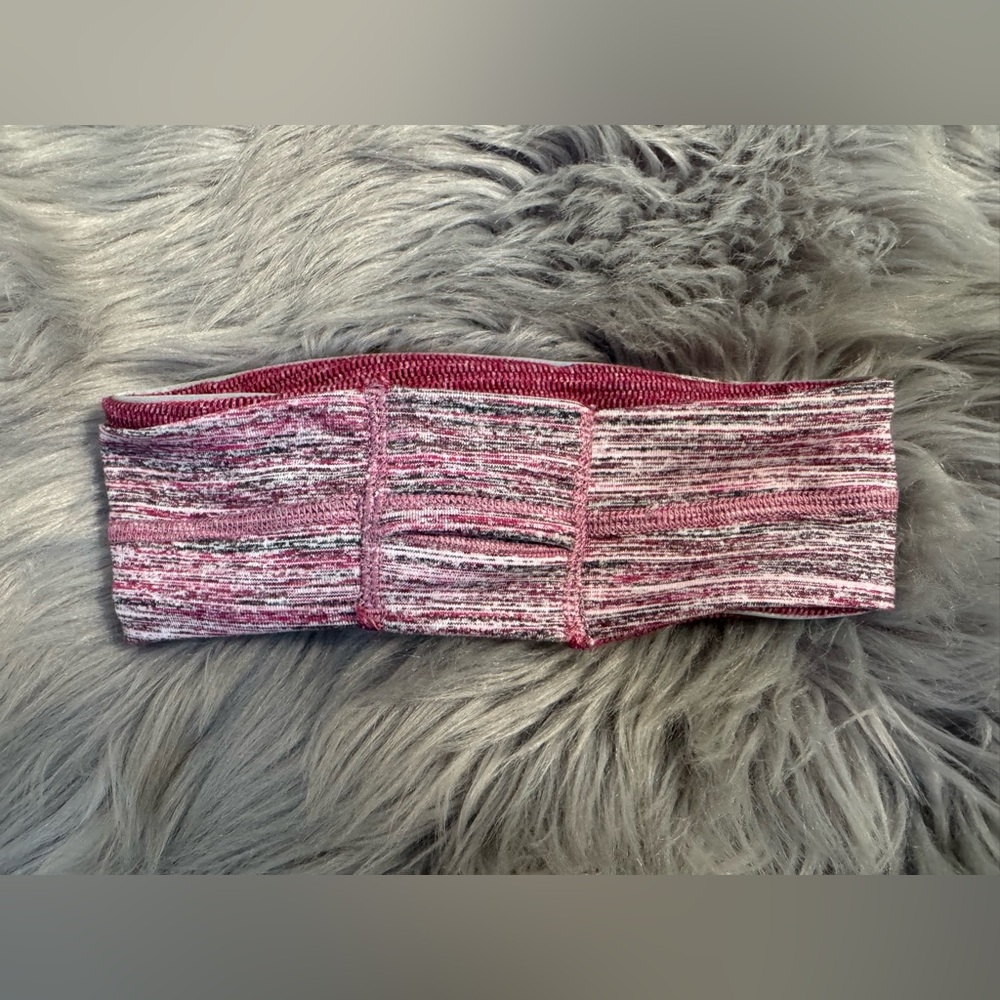 Lululemon Run And Done Ear Warmer Ponytail Space Dye Berry Headband Reflective